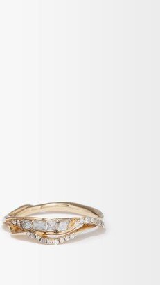 Inhale Diamond, Spinel & 18kt Gold Ring