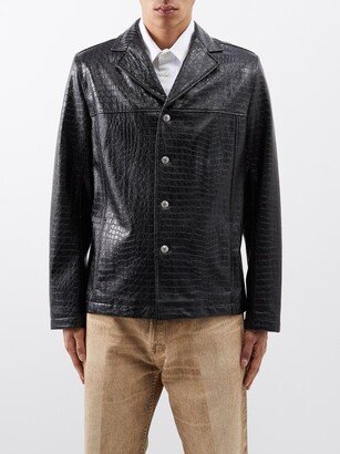 Francis Croc-embossed Faux-leather Jacket