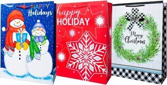 The Lindy Bowman Company Lindy Bowman Pack of 3 Assorted Large Christmas Gift Bags with Handle