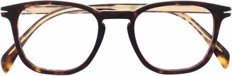 Tortoiseshell-Effect Round-Frame Glasses-AF