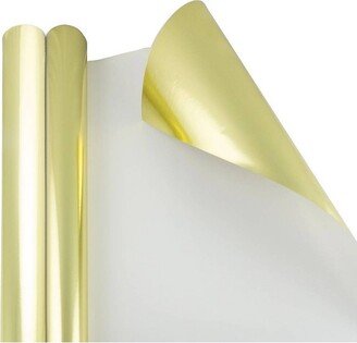 JAM Paper & Envelope JAM PAPER Gold Metallic Gift Wrapping Paper Roll - 2 packs of 25 Sq. Ft.