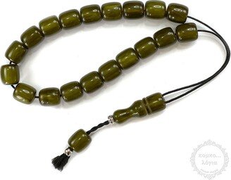 Resin Traditional Komboloi Created With 19+2 Resin Beads in Barrel Shape Of mm Diameter, 31cm Total Length, & 45G Weight-AA