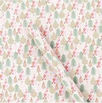 90 sq ft Trees Christmas Gift Wrap Blush/Gold - Wondershop™