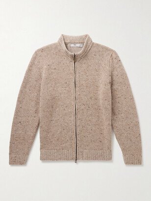 Donegal Merino Wool and Cashmere-Blend Zip-Up Cardigan