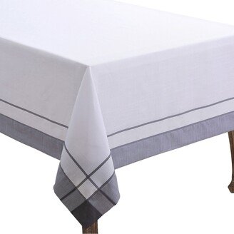 Saro Lifestyle Casual Tablecloth with Banded Border Design, 72