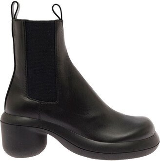 Black Leather Chelsea Boots Woman