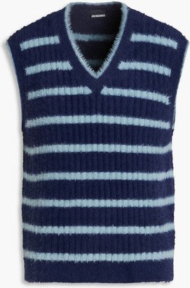 Neve brushed striped ribbed-knit vest