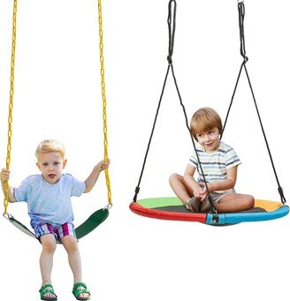 2-Pack Swing Set Swing Seat Replacement & Saucer Tree Swing for