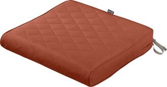 Montlake Water-Resistant 21 x 19 x 3 Inch Patio Quilted Seat Cushion, Chamomile