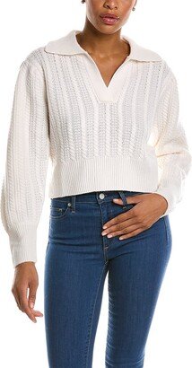 Cable Stitch Collared Wool & Cashmere-Blend Sweater
