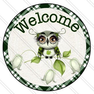 Welcome Irish Owl Sign - St. Patrick's Day Owls & Clovers Patty's Metal