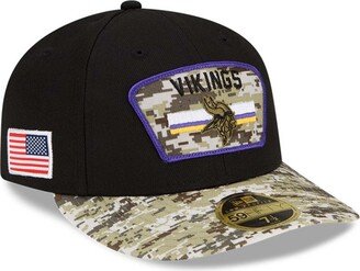 Men's Black-Camouflage Minnesota Vikings 2021 Salute To Service Low Profile 59FIFTY Fitted Hat