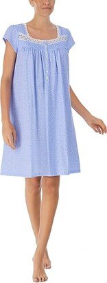 Cap Sleeve Waltz Gown (Blue Ground Daisy) Women's Pajama