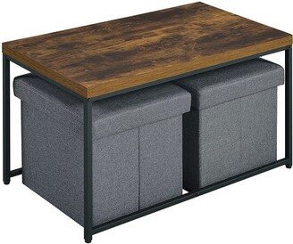 Lilola Home Murph Wood Grain 3 Piece Coffee Table Set