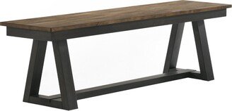 Intercon Harper Backless Bench with Trestle-styled Base, Brushed Brown & Pecan