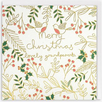 Selfridges Edit Merry Christmas Grandparents Christmas Card 14cm x 14cm