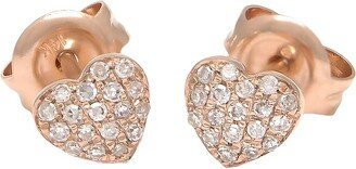 Diamond Select Cuts 14K Rose Gold 0.10 Ct. Tw. Diamond Petite Heart Earrings