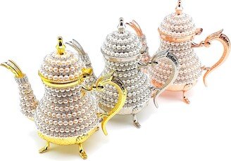 Teapot, Kettle, Turkish Zamzam Set, Ewer, Ibrik, Caydanlik, Decorative, Demlik, Brass Gift;3Pcs Sugar Spoons