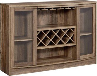 Bar Cabinet with Curved Glass Doors