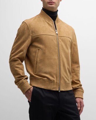 Men's Suede Bomber Jacket