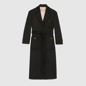 Wool coat with belt