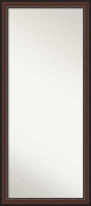 Non-Beveled Wood Full Length Floor Leaner Mirror - Harvard Walnut Frame - Harvard Walnut - Glass Size 24 x 60