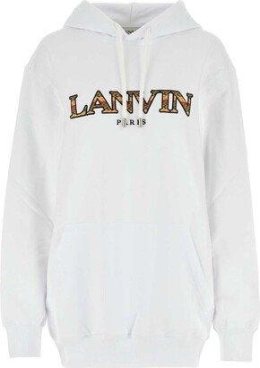 Logo Embroidered Drawstring Hoodie-AV