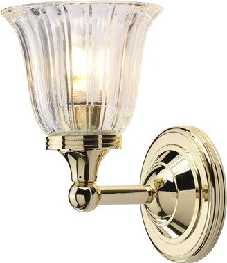 Netlighting Austen 1 Light Bathroom Wall Light Polished Brass IP44 G9