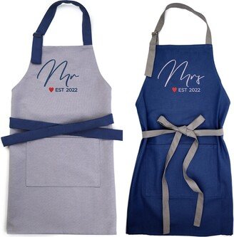 Mr & Mrs Apron, Wedding Unniversary Gift, Matching Couple Apron Set