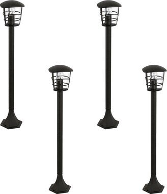 Loops 4 PACK IP44 Outdoor Bollard Light Black Lantern 1x 60W E27 Bulb Lamp P