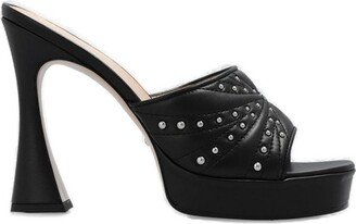 Studs-Embellished Heeled Sandals