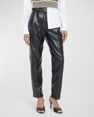 Coolidge Belted Vegan Leather Pants