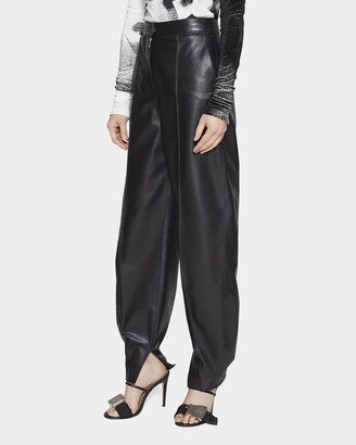 Lambskin Leather Balloon Trousers