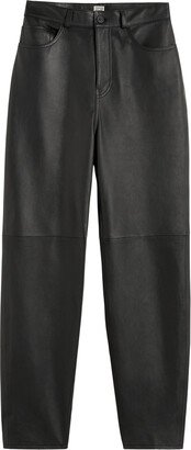 Tapered Leather Trousers