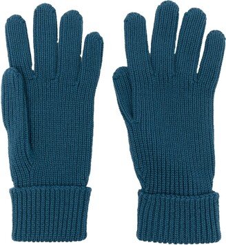 Logo-Patch Knitted Wool Gloves