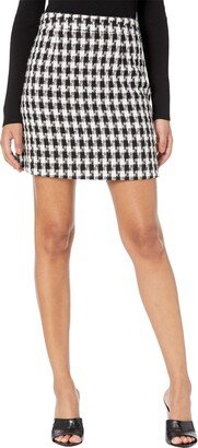 Women's A Line Houndstooth Mini Skirt