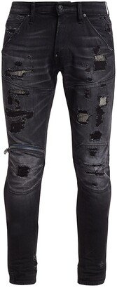 5620 3D Zip Knee Skinny Jeans