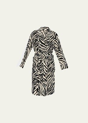 Men's Cotton Zebra-Print Robe-AA
