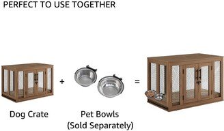 unipaws Dog Crate Pet Crate Furniture with Cushion and Tray