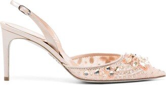 50mm Crystal-Embellishment Slingback Sandals