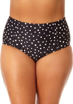 Salt + Cove Juniors' Plus Size Dot-Print High-Waist Swim Bottoms, Created for Macy's