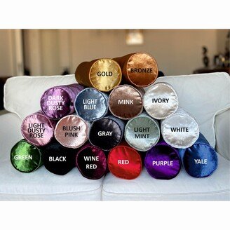 Shiny Velvet Bolster Pillow Cover in 17 Different Colors &