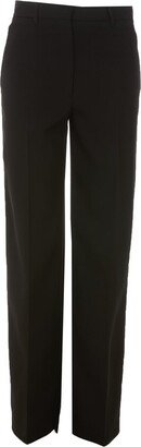 Back Slit Straight-Leg Trousers