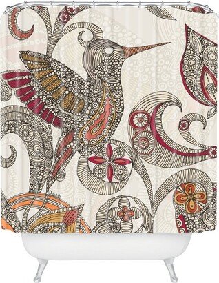 Flying Bird Shower Curtain Beige/Red