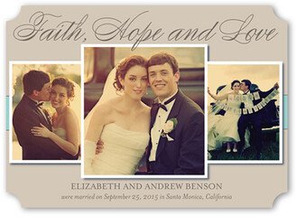 Wedding Announcements: Faithful Love Wedding Announcement, Beige, Pearl Shimmer Cardstock, Ticket