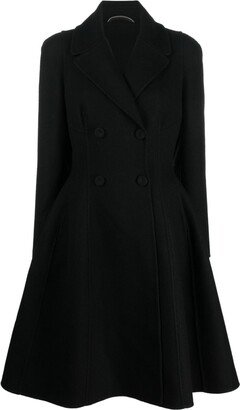 A-line double-breasted wool coat