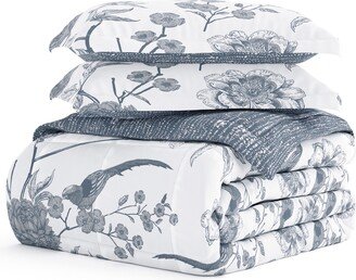 HOMESPUN HOME SPUN Premium Down Alternative Molly Botanicals Reversible Comforter Set