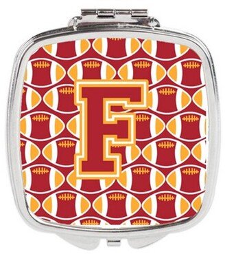 CJ1070-FSCM Letter F Football Cardinal & Gold Compact Mirror