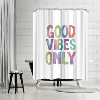 71 x 74 Shower Curtain, Good Vibes Only Watercolor by Motivated Type