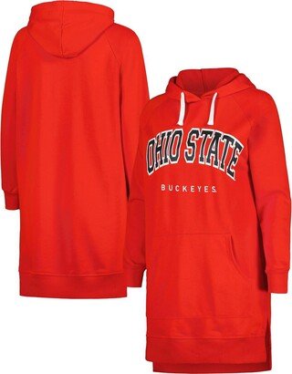 Women's Gameday Couture Scarlet Ohio State Buckeyes Take a Knee Raglan Hooded Sweatshirt Dress